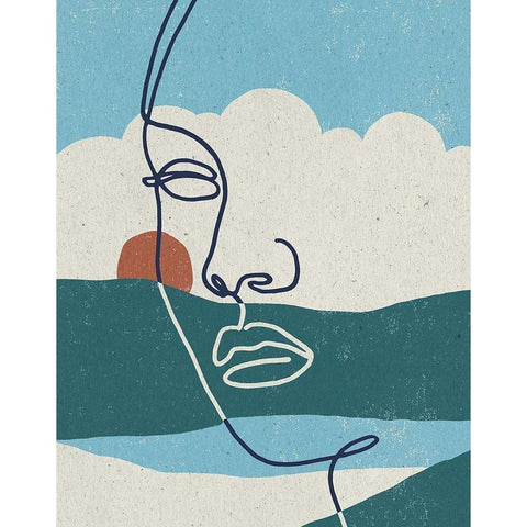 Mykonos II Gold Ornate Wood Framed Art Print with Double Matting by Hershey, Moira