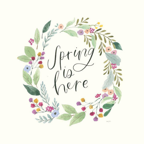 Spring Is Here I Black Modern Wood Framed Art Print with Double Matting by Jackson, Jenaya