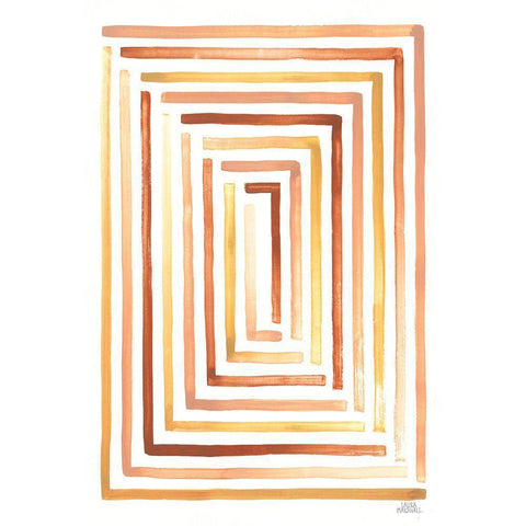 Desert Sunset II SP Black Modern Wood Framed Art Print with Double Matting by Marshall, Laura
