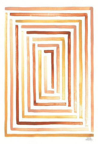 Desert Sunset II SP White Modern Wood Framed Art Print with Double Matting by Marshall, Laura
