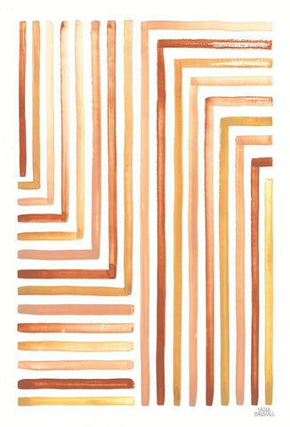 Desert Sunset III SP White Modern Wood Framed Art Print with Double Matting by Marshall, Laura