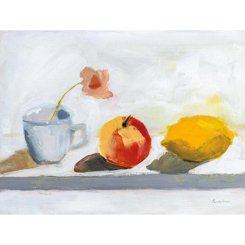 Lemon Apple Cup Black Modern Wood Framed Art Print with Double Matting by Munger, Pamela