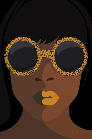 Accessorize I Yellow Lips Black Ornate Wood Framed Art Print with Double Matting by Escalante, Omar