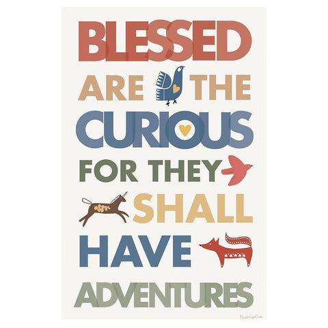 Blessed are the Curious Gold Ornate Wood Framed Art Print with Double Matting by Charro, Mercedes Lopez