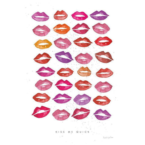 Kiss Me Quick Black Modern Wood Framed Art Print with Double Matting by Charro, Mercedes Lopez