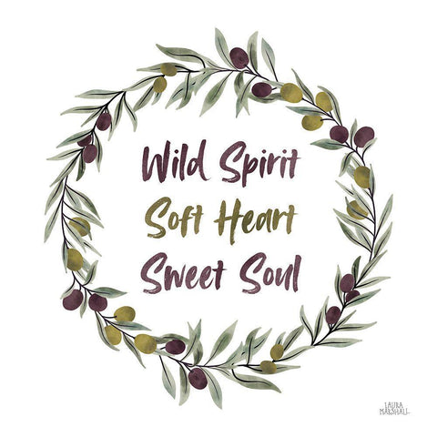 Olive Grove I White Modern Wood Framed Art Print with Double Matting by Marshall, Laura