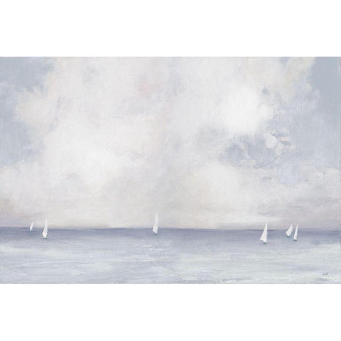 Dark Morning Sail White Modern Wood Framed Art Print by Purinton, Julia