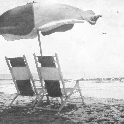 Sea For Two BW Crop Gold Ornate Wood Framed Art Print with Double Matting by Van Swearingen, Debra