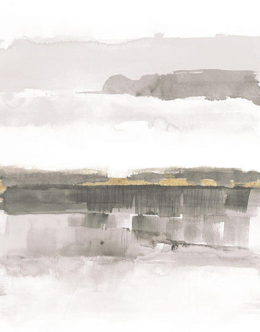 Influence of Line and Color Neutral Gold White Modern Wood Framed Art Print with Double Matting by Schick, Mike