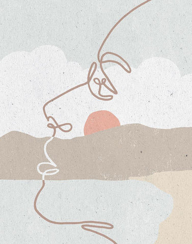 Mykonos I Neutral Black Ornate Wood Framed Art Print with Double Matting by Hershey, Moira