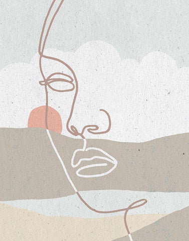 Mykonos II Neutral Black Ornate Wood Framed Art Print with Double Matting by Hershey, Moira