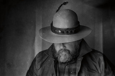 Home on the Range Cowboy II Black Ornate Wood Framed Art Print with Double Matting by Larson, Nathan