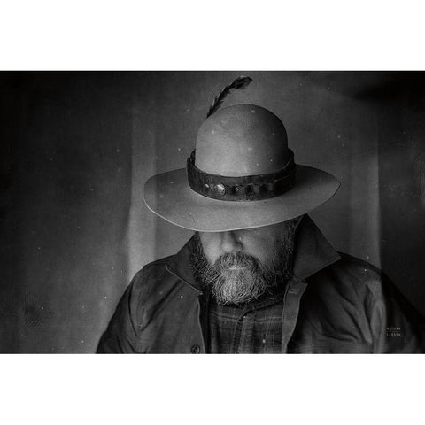 Home on the Range Cowboy II White Modern Wood Framed Art Print by Larson, Nathan