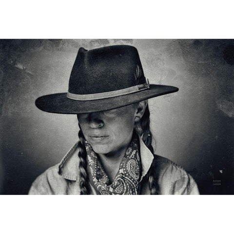 Home on the Range Cowgirl I White Modern Wood Framed Art Print by Larson, Nathan