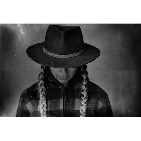 Home on the Range Cowgirl II Black Modern Wood Framed Art Print with Double Matting by Larson, Nathan