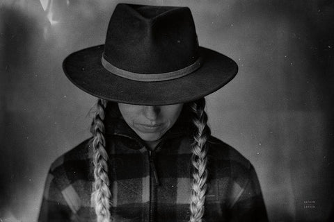 Home on the Range Cowgirl II Black Ornate Wood Framed Art Print with Double Matting by Larson, Nathan