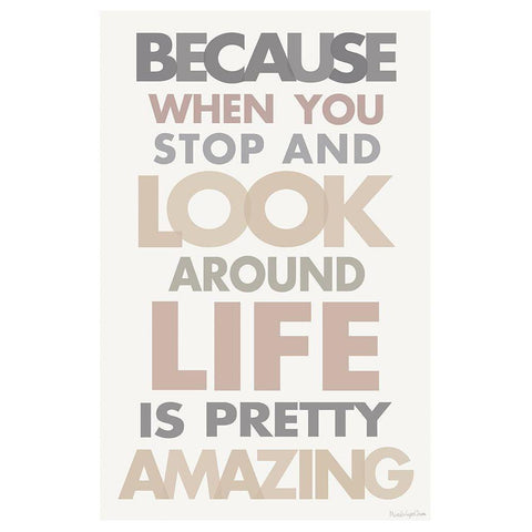 Life is Amazing II Black Modern Wood Framed Art Print with Double Matting by Charro, Mercedes Lopez