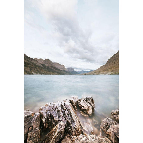 Glacier Lake Black Modern Wood Framed Art Print with Double Matting by Majchrowicz, Alan