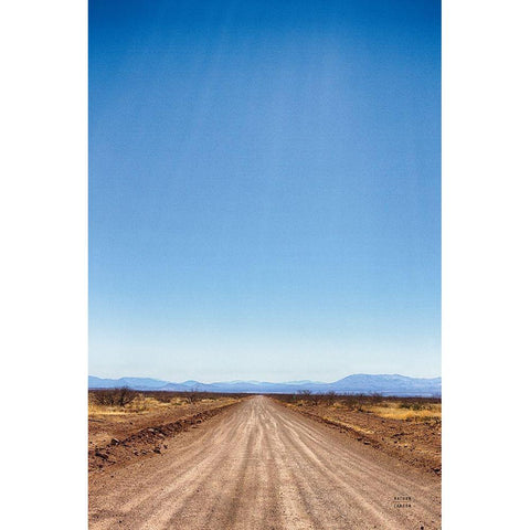 Follow Your Road Black Modern Wood Framed Art Print with Double Matting by Larson, Nathan