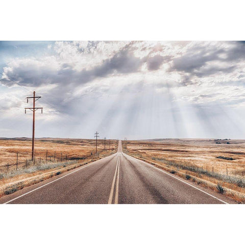 Montana Skies Black Modern Wood Framed Art Print with Double Matting by Larson, Nathan