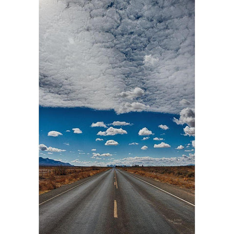 Tres Hermanas Clouds Color Black Modern Wood Framed Art Print with Double Matting by Larson, Nathan