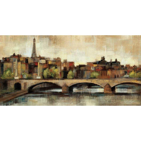 Paris Bridge I Spice White Modern Wood Framed Art Print by Vassileva, Silvia