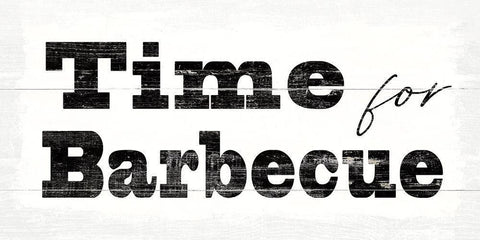 Time for Barbecue White Modern Wood Framed Art Print with Double Matting by Wild Apple Portfolio