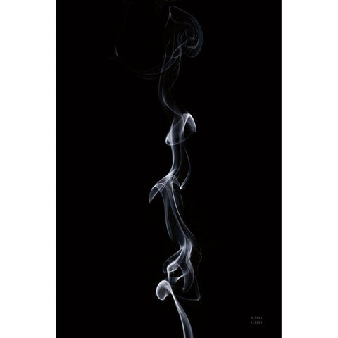 Smoke III White Modern Wood Framed Art Print by Larson, Nathan