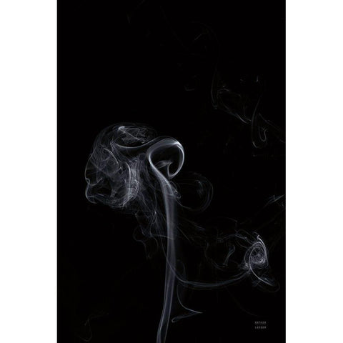 Smoke V White Modern Wood Framed Art Print by Larson, Nathan