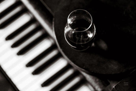 Black and White Black Ornate Wood Framed Art Print with Double Matting by Larson, Nathan