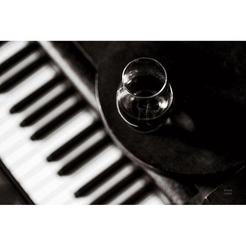 Black and White Black Modern Wood Framed Art Print with Double Matting by Larson, Nathan