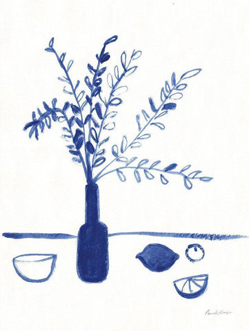 Greek Island Dreaming II White Modern Wood Framed Art Print with Double Matting by Munger, Pamela