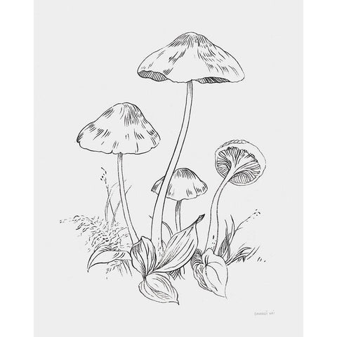 Natures Sketchbook III Bold Light Gray White Modern Wood Framed Art Print by Nai, Danhui