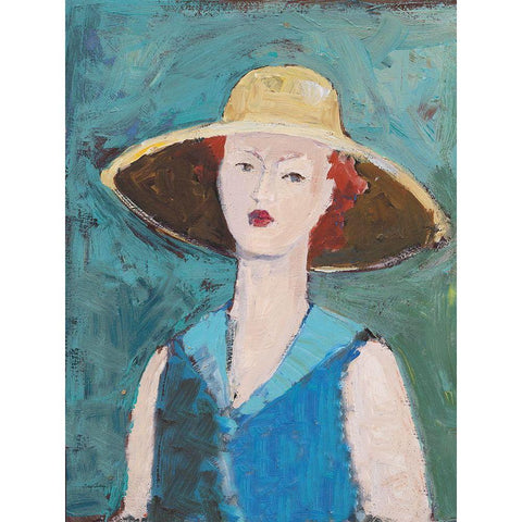 Flea Market Portrait II Blue Black Modern Wood Framed Art Print with Double Matting by Tillmon, Avery