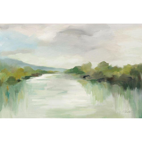 April River Light White Modern Wood Framed Art Print by Vassileva, Silvia