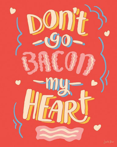Bacon My Heart I Black Ornate Wood Framed Art Print with Double Matting by Penner, Janelle