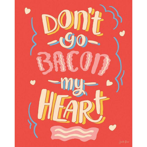 Bacon My Heart I White Modern Wood Framed Art Print by Penner, Janelle