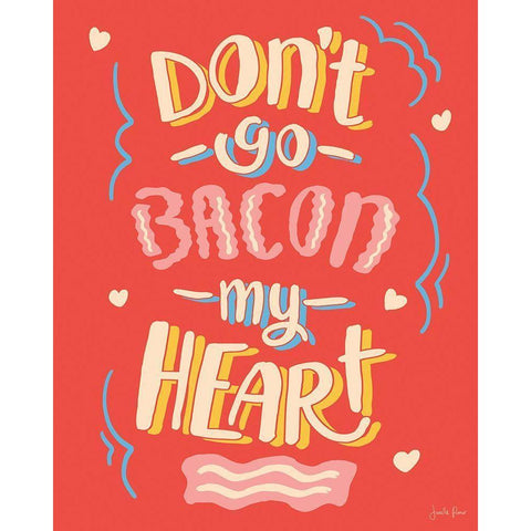 Bacon My Heart I Black Modern Wood Framed Art Print with Double Matting by Penner, Janelle