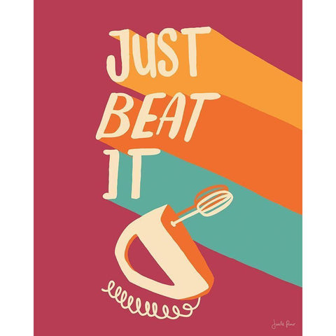 Just Beat It I White Modern Wood Framed Art Print by Penner, Janelle