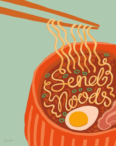 Send Noods I Black Ornate Wood Framed Art Print with Double Matting by Penner, Janelle