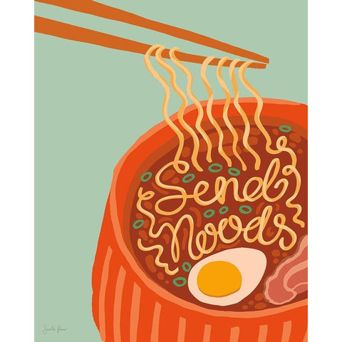 Send Noods I White Modern Wood Framed Art Print by Penner, Janelle