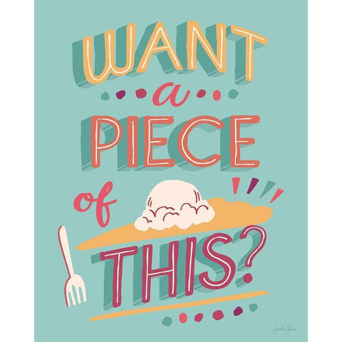 Want A Piece I White Modern Wood Framed Art Print by Penner, Janelle