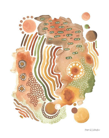 Organic I White Modern Wood Framed Art Print with Double Matting by Gallagher, Megan