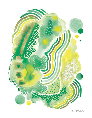 Organic II White Modern Wood Framed Art Print with Double Matting by Gallagher, Megan