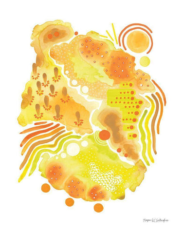 Organic IV White Modern Wood Framed Art Print with Double Matting by Gallagher, Megan