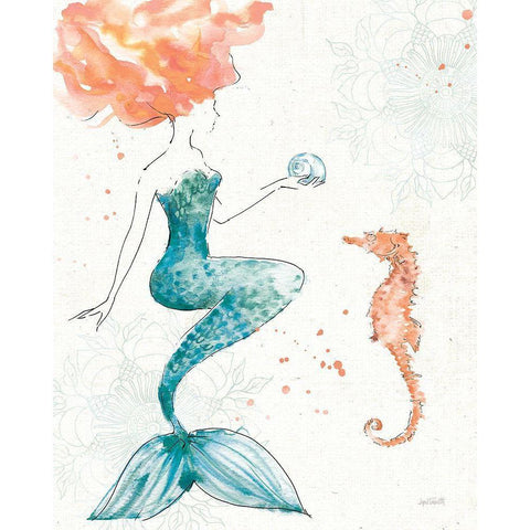 Sea Sirens I No Words White Modern Wood Framed Art Print by Tavoletti, Anne