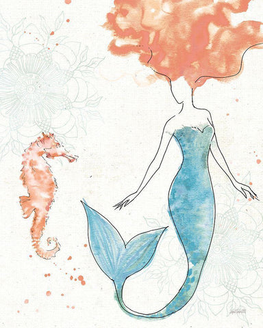 Sea Sirens II No Words Black Ornate Wood Framed Art Print with Double Matting by Tavoletti, Anne