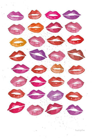 Kiss Me Quick No Words White Modern Wood Framed Art Print with Double Matting by Charro, Mercedes Lopez