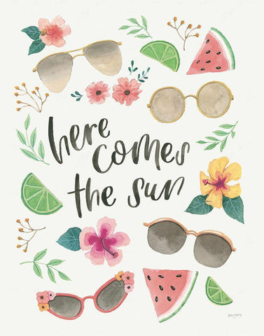 Lifes a Beach III Black Ornate Wood Framed Art Print with Double Matting by Jackson, Jenaya