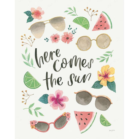 Lifes a Beach III Black Modern Wood Framed Art Print with Double Matting by Jackson, Jenaya